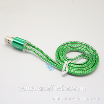 shining TPE usb cable with metal housing for Samsung, 5 pin micro usb data cable
